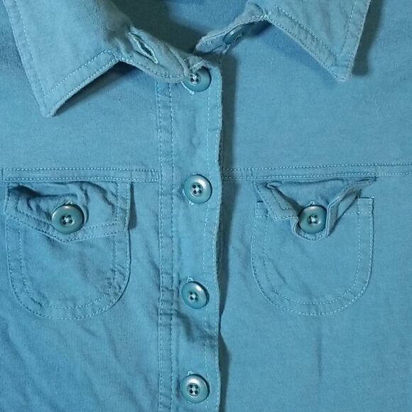 Unionbay Cotton Partial Button Front Top Size L - Picture 7 of 8